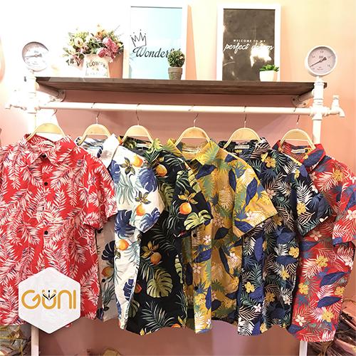 Áo sơ mi đi biển hawait họa tiết trái cây- mẫu hot