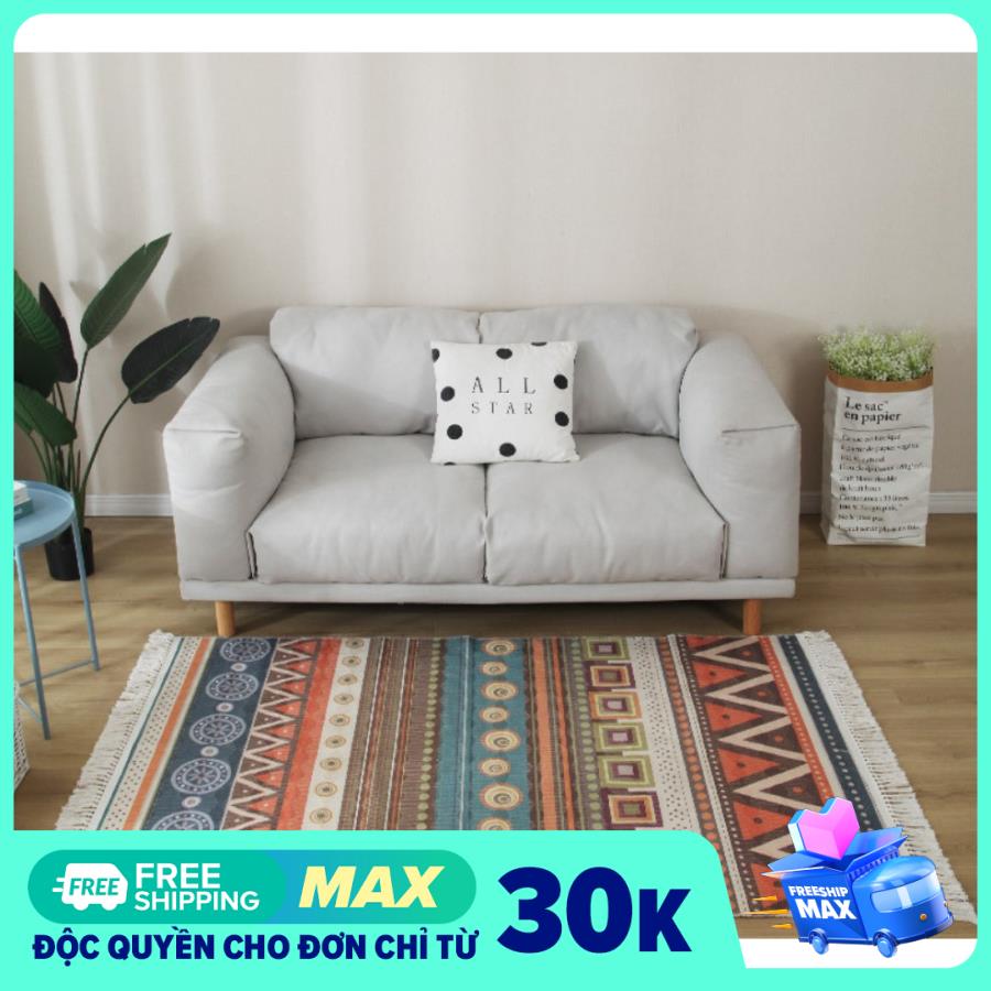 [FREESHIP] thảm trải sàn tua rua phong cách Bắc Âu Nordic , Canvas, Vintage - Vintage, Canvas, Nordic Carpet with 2 tassels 50cm x 160cm - Natri Shop