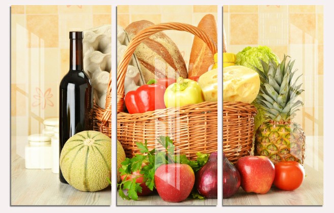 Tranh treo tường tĩnh vật phòng bếp/3D gỗ Hàn Quốc chống mối mọt