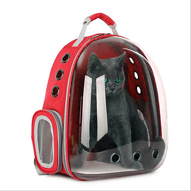 [Tặng 1 thảm lót vệ sinh] Balo Mèo Phi Hành Gia - chất liệu vải, mặt lưng nhựa PVC cao cấp trong suốt - dùng để đưa mèo đi chơi, du lịch.