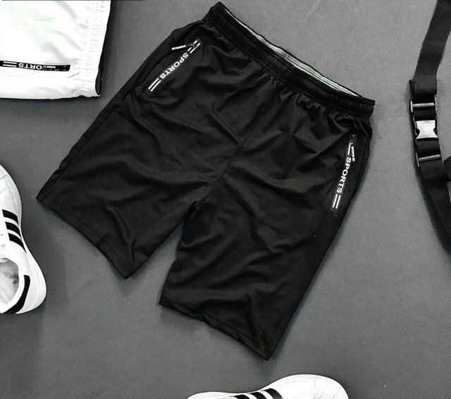 Quần thể thao nam 2 túi kéo khoá vải thun lạnh dày đẹp