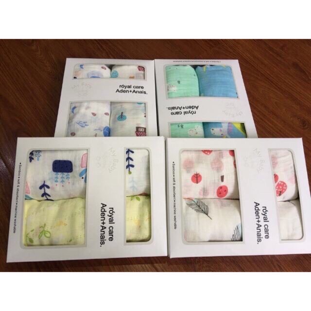 Hộp 2 Khăn Aden & Anais Sợi Tre Cao Cấp Siêu Mềm Mịn