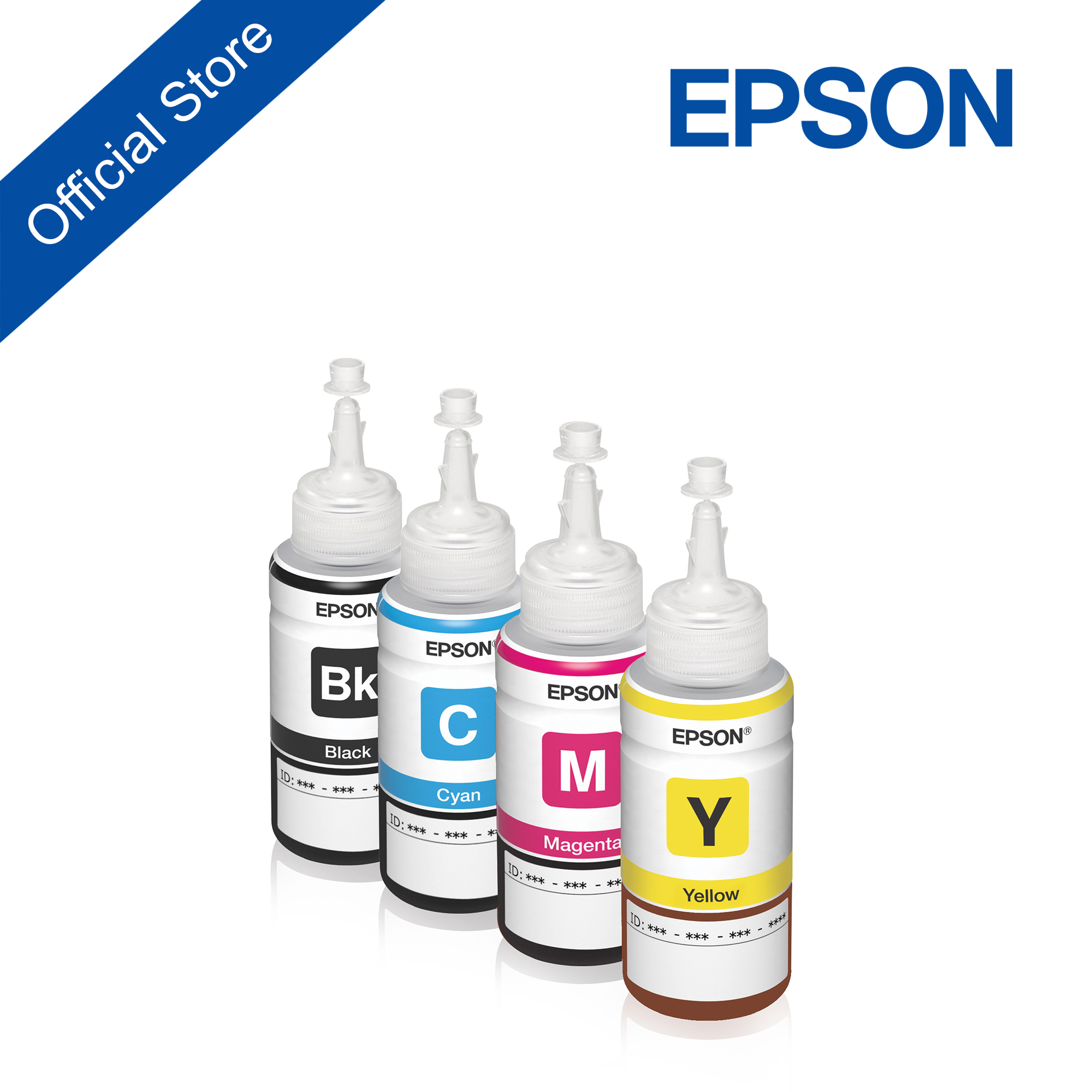 Mực in chính hãng Epson T664 dùng cho máy Epson EcoTank L310/L360/L1300/L120 (4 màu : đen / xanh / hồng / vàng) - Không bảo hành