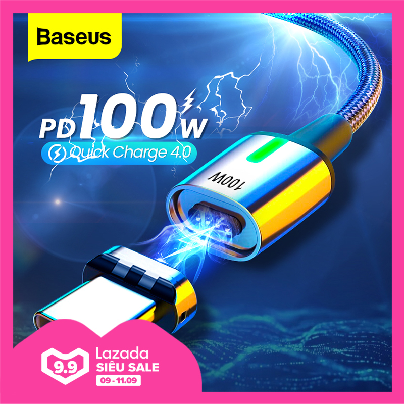 Baseus 100w magnetic usb to type c cable 5a fast charing magnet cable data charge pd fast charger usb cord for laptop samsung xiaomi phone ttshop247