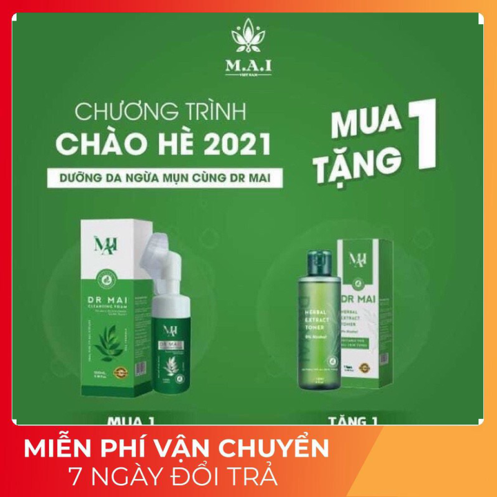 Sữa rửa mặt dr mai mẫu mới tặng kèm toner