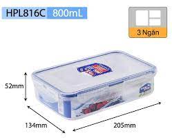 Hộp bảo quản thực phẩm lock&lock 800ml chia ngăn hpl816c