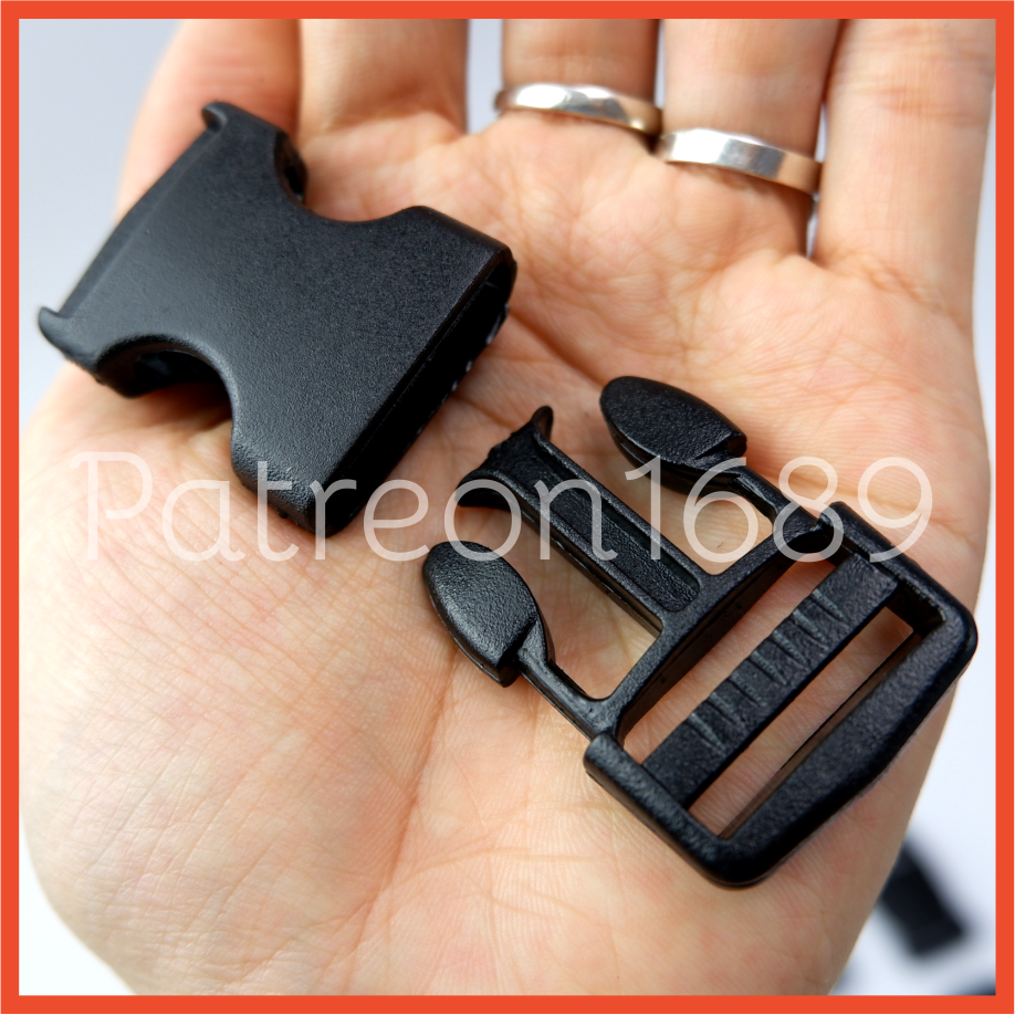 (Loại tốt) - x2 cái Khoá nhựa / Khoá cài balo, túi xách - kích dùng cho dây đai 2.5cm.