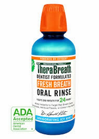 [HCM][Date 02/2026] Nước súc miệng TheraBreath 473ml. TheraBreath Fresh Breath Oral Rinse Icy Mint 16 Ounce Bottle