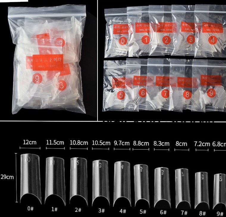 [HCM]Móng tay giả Hàn Quốc (bịch 500 cái) móng tay giả đầu vuông nối móng nail  phụ kiện làm nail cao cấp chuyên dụng nail salon