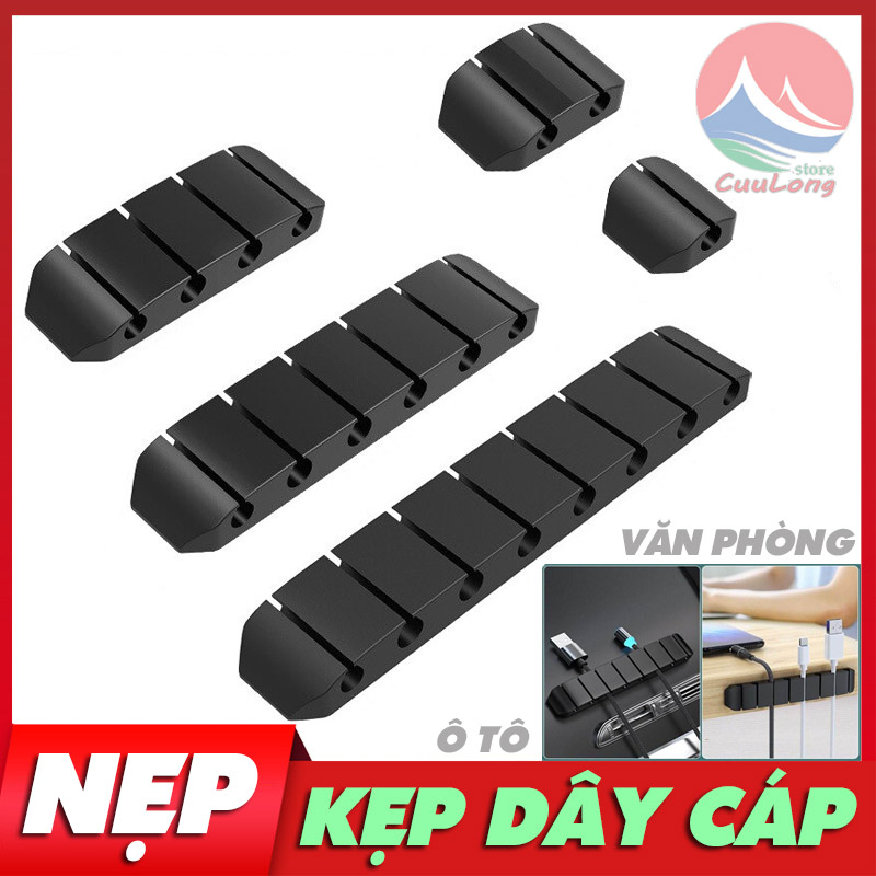 Kẹp Dây Sạc Điện Thoại Máy Tính Văn phòng Ô tô Trang Trí Chất Liệu Nhựa Dẻo giữ dây cáp điện dán tường nẹp cáp mạng cố định