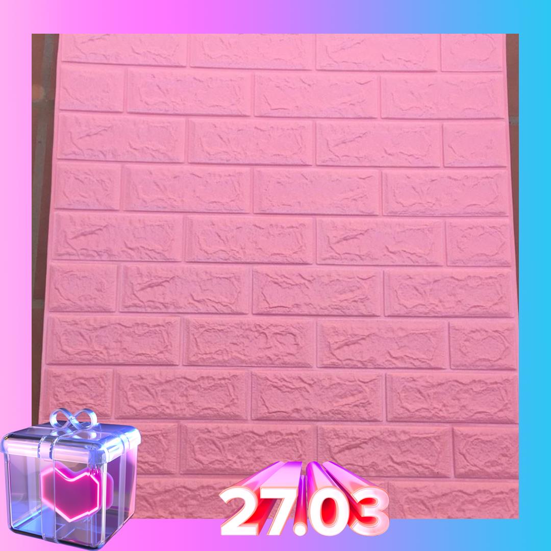 Bộ 15 miếng xốp dán tường 3D giả gạch (Màu Trắng) / Chịu lực, chống nước, chống ẩm mốc / 70 x 77 cm