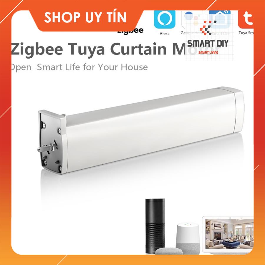 [BH 12 tháng] Điều khiển-Động cơ rèm cửa tự động Tuya kết nối Zigbee Tích hợp Điều khiển bằng giọng nói Google Home và Alexa