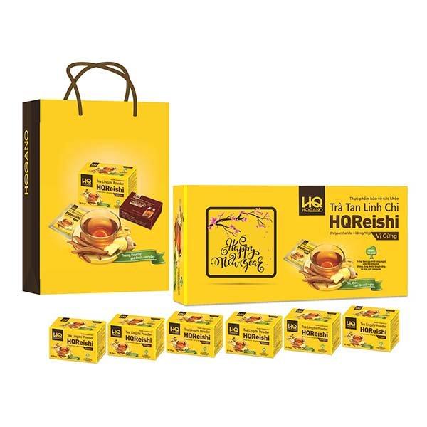 Set 6 hộp trà hòa tan nấm linh chi Hqreishi vị gừng TPP GQT390