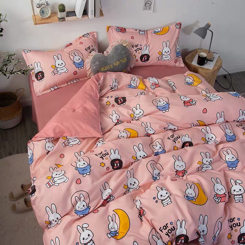 Hàng nhập khẩu- bộ vỏ chăn ga gối đệm cotton poly