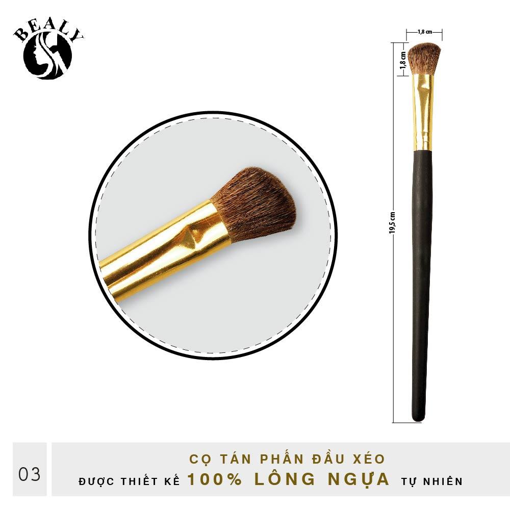 Cọ mắt đầu xéo lông ngựa cán đen số 3
