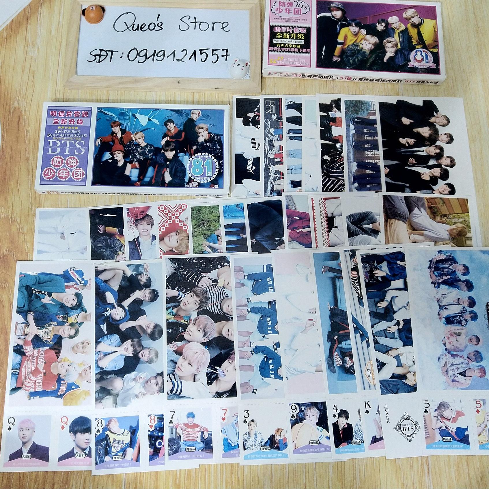 [HCM]Hộp 81 postcard và bài tây BTS BIGBANG Tiêu Chiến Nine percent
