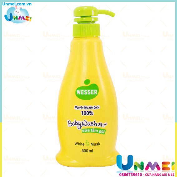 [HCM]Sữa Tắm Gội Wesser 2in1 Hương Cỏ Xạ Hương (500ml) - Xanh Lá