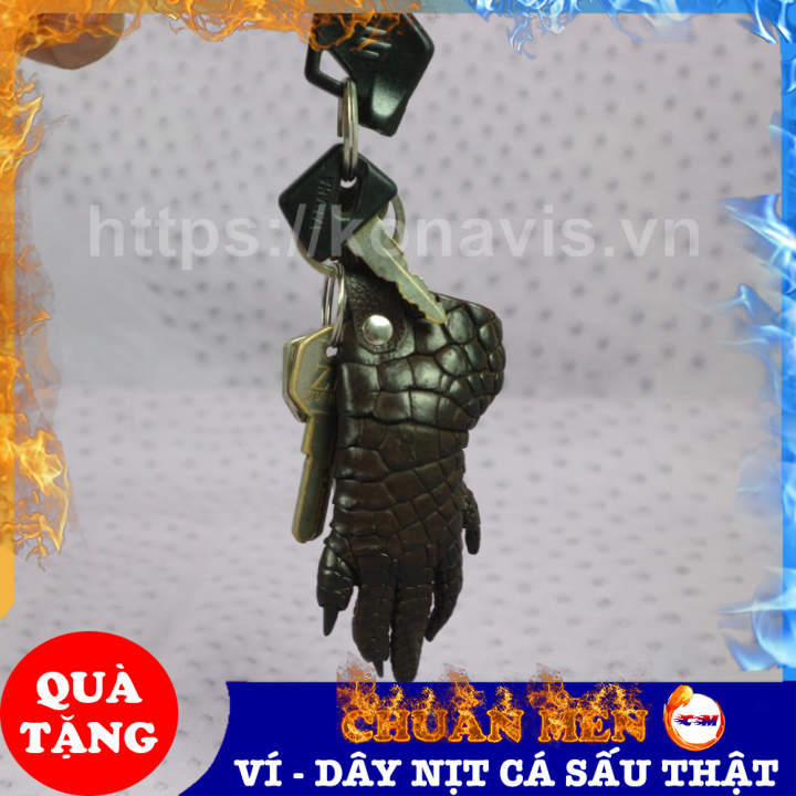 Quà tặng không bán - Móc khoá da bàn tay cá sấu Konavis làm từ da thật cá sấu - MK01