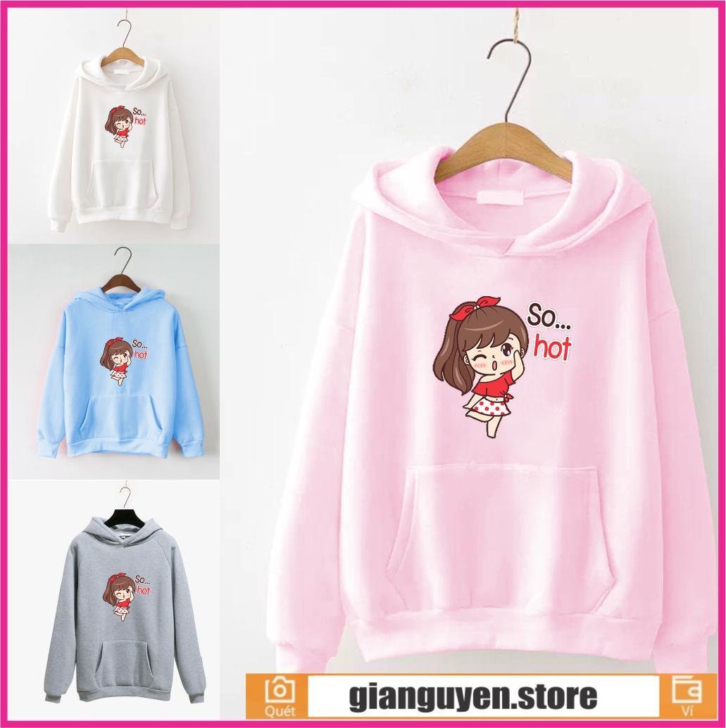 Áo Khoác Nữ Chất Nỉ Dạng Áo Hoodie Cổ Trồng In Hình Kute Phù Hợp Mặc Nhà Giữ Ấm, Chống Nắng Nam Nữ Đều Mặc Đẹp