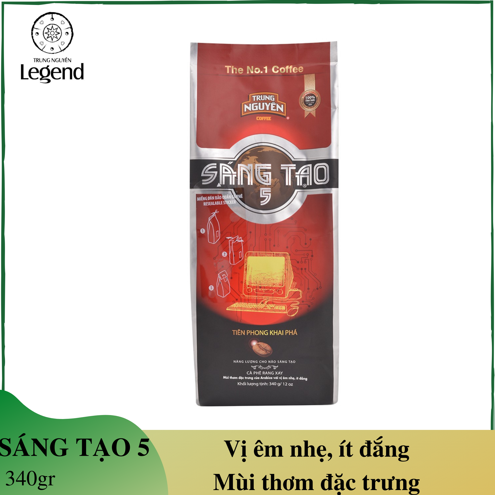 Cà phê Sáng tạo 5 Trung Nguyên - Cà phê pha phin - Gói 340gr