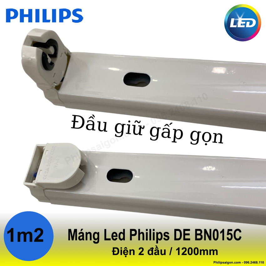 [HCM]Máng đèn Led Philips DE BN015C 1m2 - dành cho bóng Philips DE đi điện 2 đầu tặng kèm giá lắp thiết kế đầu gập thông minh di dây điện sẵn có bỏ bọc chống xước khi vận chuyển