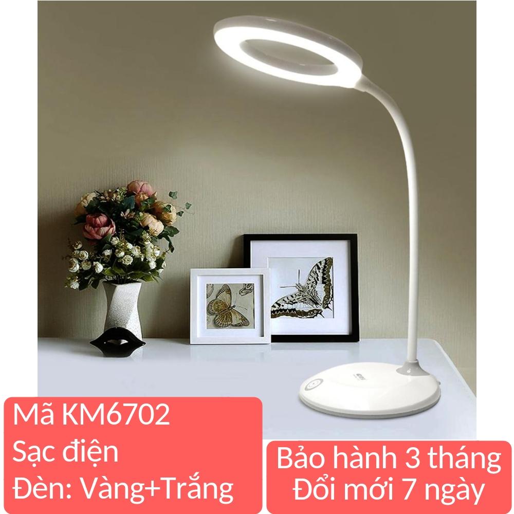 Đèn học để bàn sạc tích điện cổng USB KM67002 led Moonshop chống cận thị và đọc sách cho học sinh và làm việc den de ban hoc sac tich dien