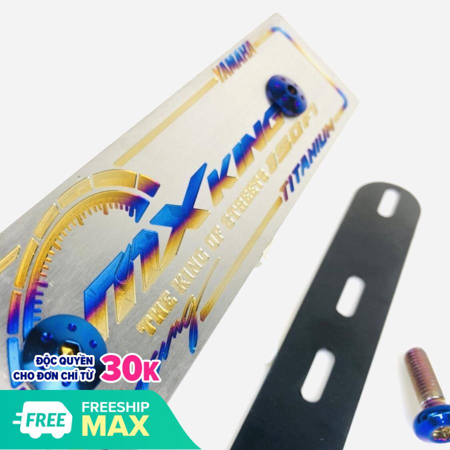 [HCM]Bảng tên titan MXKING titan 100% dùng cho các đời xe mxking tặng pát gắn bảng tên xe mxking và ốc gắn bảng tên titan 6l2