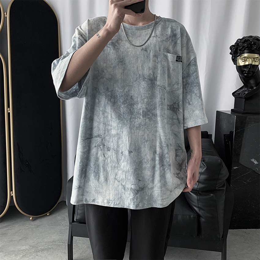 Áo loang màu nam form rộng, áo thun unisex tay lỡ cổ tròn có túi áo hàng Quảng Châu chất cotton xịn phù hợp mặc hàng ngày, đi chơi, ao thun thời trang 4GENZ 2020