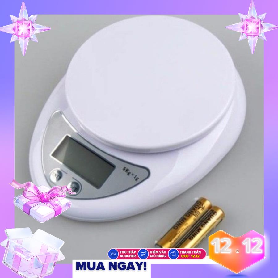 Cân Tiểu Ly 5 Kg Electronic Kitchen Scale – cân thực phẩm gia vị nhà bếp tiện dụng