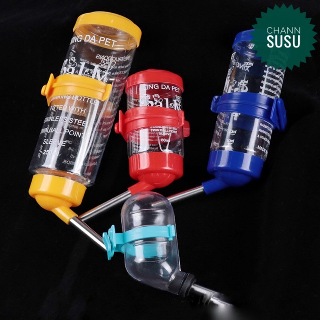 Bình nước gắn lồng cho thú cưng chuột hamster 60ml 250ml cho thú nhỏ - Channsusu Pet Shop