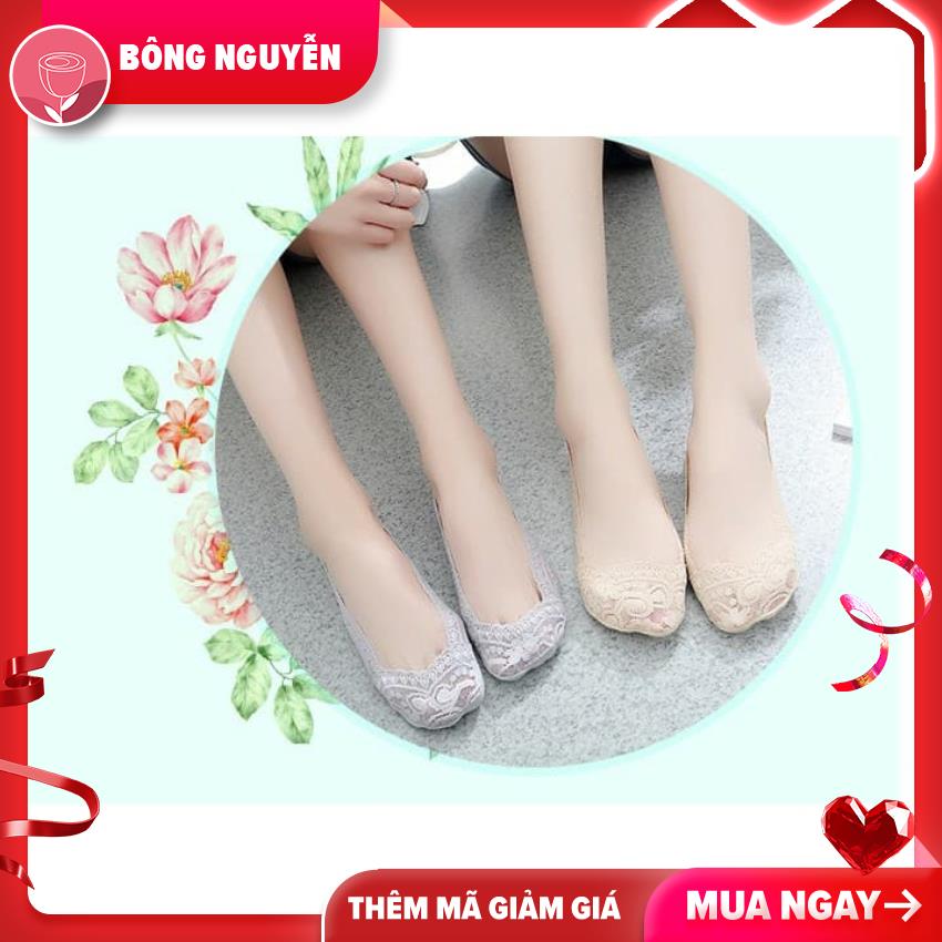 Combo 10 Đôi tất vớ hài nữ ren hoa (còn màu da) dễ thương (Bông nguyễn)