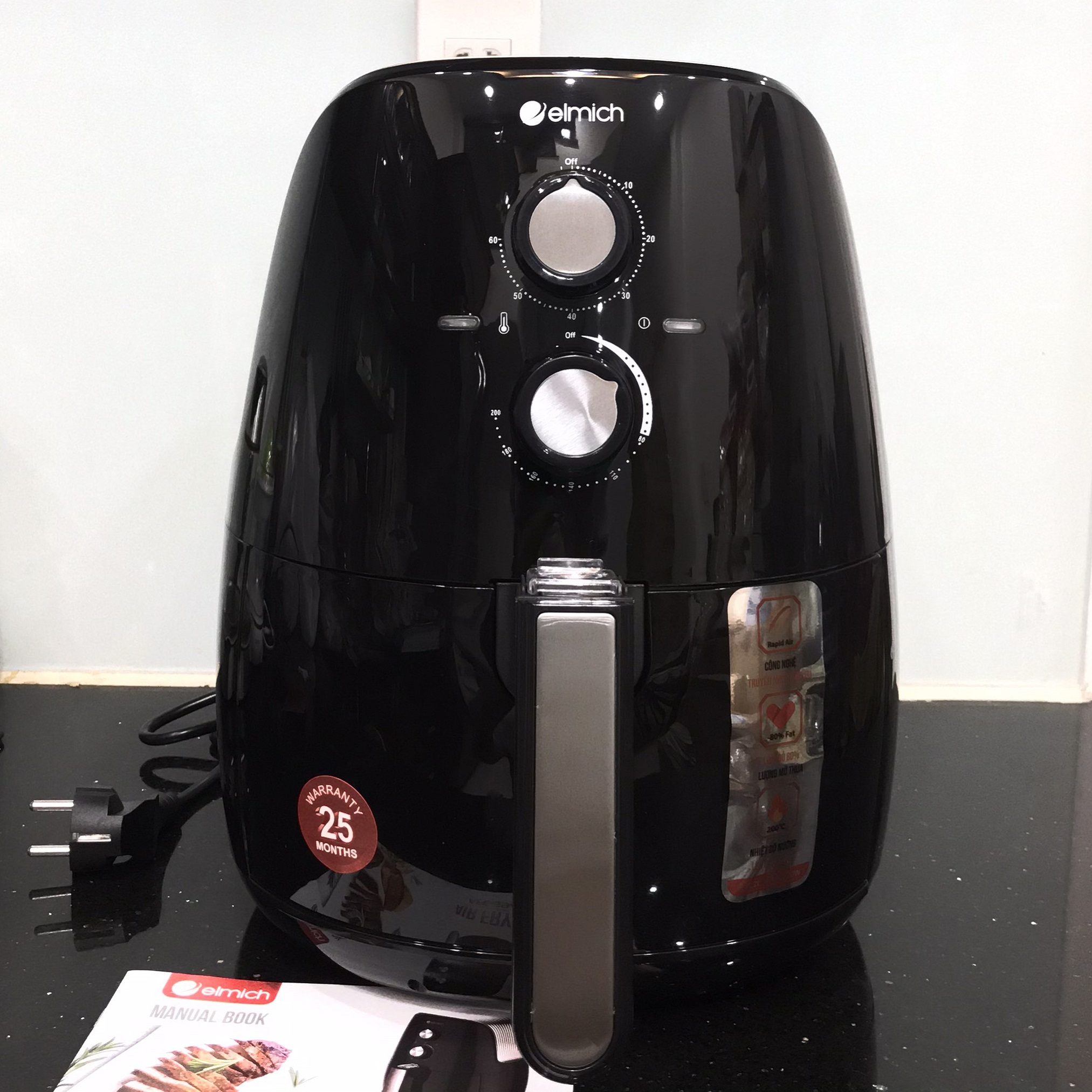 Nồi chiên không dầu cao cấp Elmich AFE-3947 3.2L 1500W - giảm lượng chất béo trong thực phẩm - nhập khẩu từ Séc