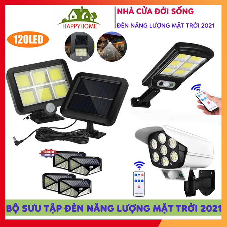 Đèn Led Năng Lượng Mặt Trời 6 Bóng To, 100 Bóng, 120 Bóng, Đèn Giả Camera 7 Bóng Cảm Biến Chuyển Động, Kèm Điều Khiển Tắt Bật Từ Xa  Đèn Led Trang Trí
