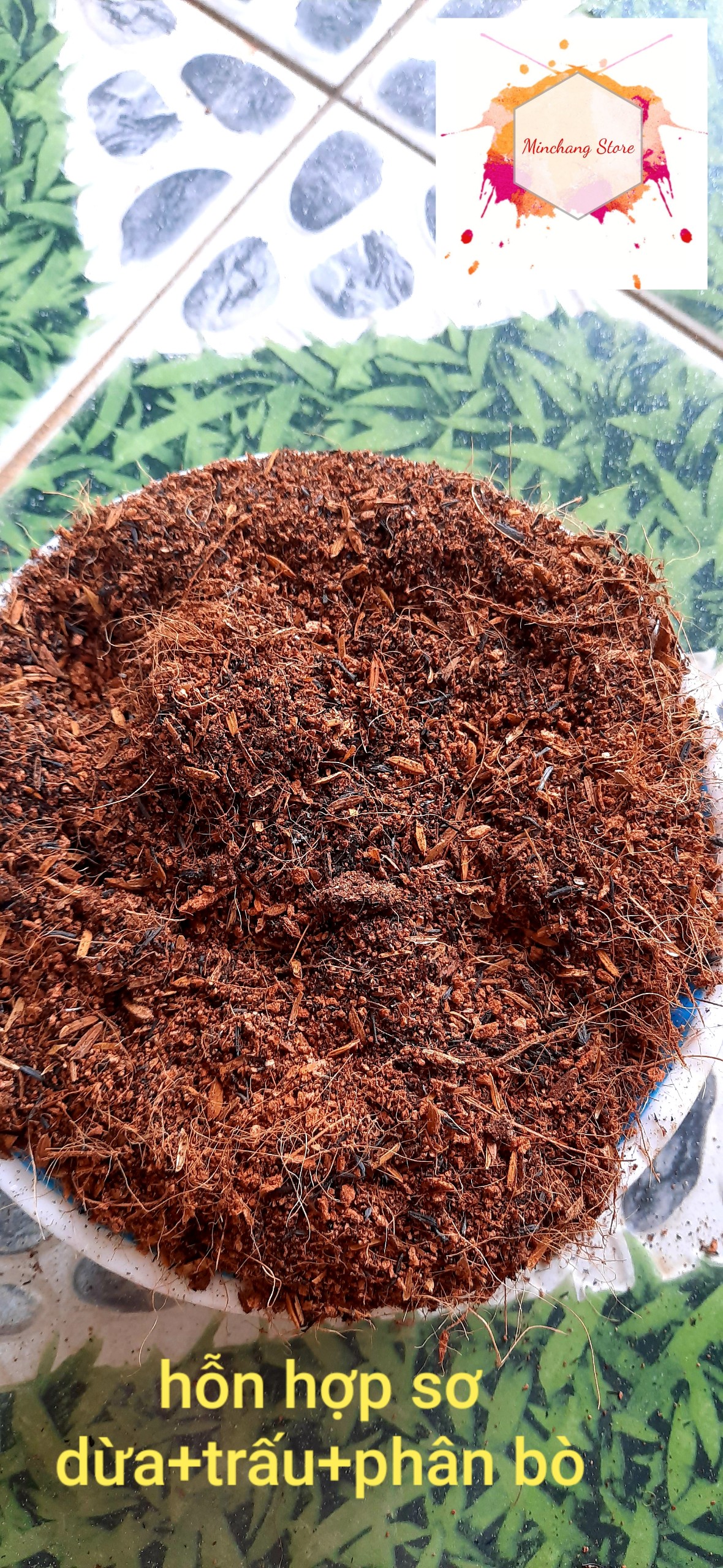 Xơ dừa+trấu+phân bò trộn sẵn trồng cây