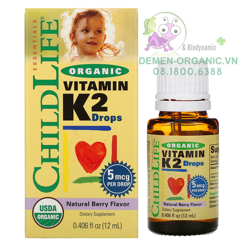 ChildLife Organic Vitamin K2 Essentials Organic hương vị berry tự nhiên cho bé