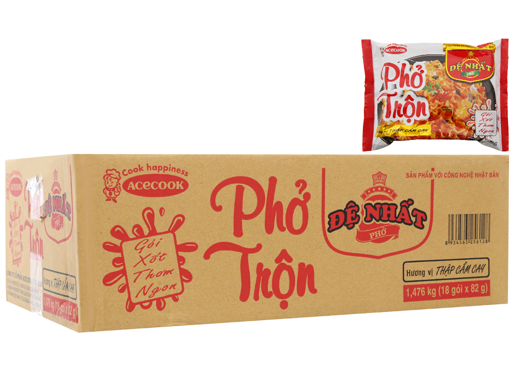 Thùng 18 gói phở trộn Đệ Nhất mix 2 vị Bò và thập cẩm