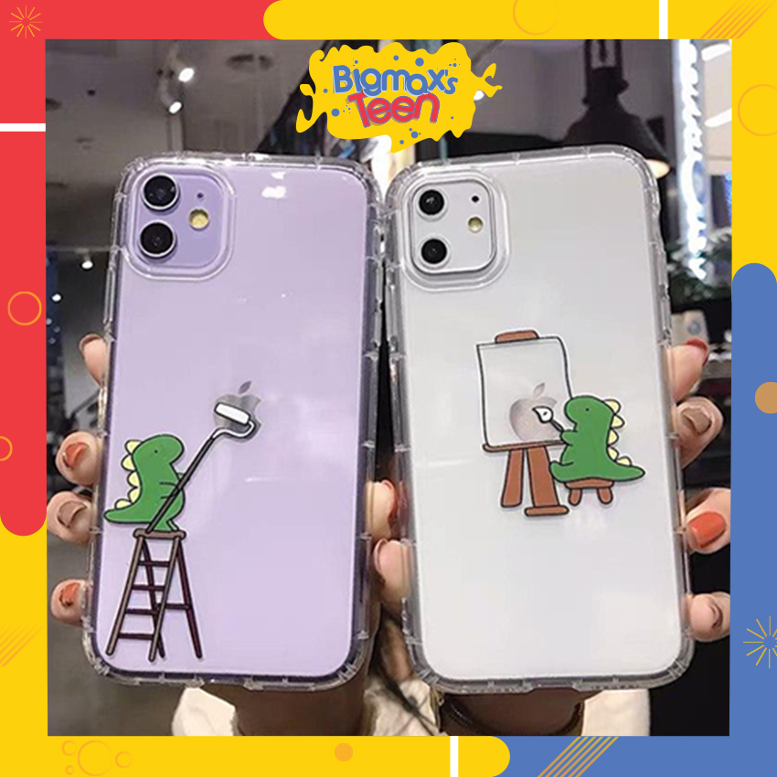 Ốp lưng iphone 7 plus 6 6s plus 7 8plus x xs max xr 11 11pro 11 promax  12 12 pro 12 max 12 pro max- Ốp iphone khủng long vẽ tranh mới nhất 2020