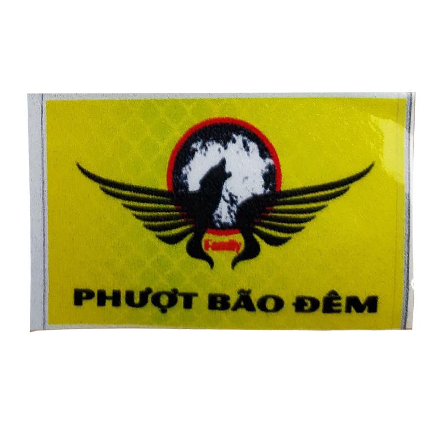 Tem dán xe máy Phượt bão đêm dán đuôi xe máy, dán xe máy, dán nón bảo hiểm cho phượt thủ có phản quang