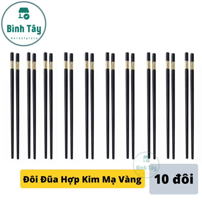 [HCM](Combo 10) Đôi Đũa Hợp Kim Đầu Mạ Vàng - Đũa Kháng Khuẩn Đẳng Cấp - Không Độc Hại Và Không Mùi BT-D028