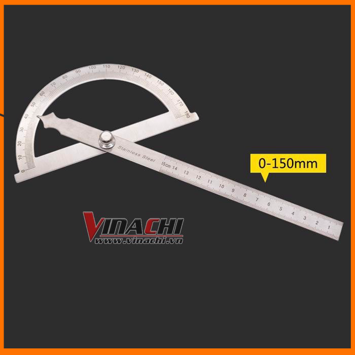 Thước Đo Góc 180º Stainless - Thước Đo Góc Inox, Vạch Số Khắc Laser Khó Mờ Trong Quá Trình Sử Dụng