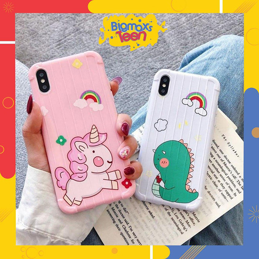 Ốp lưng iphone 7 plus 6 6s plus 7 8plus x xs max xr 11 11pro 11 promax 12 12 pro 12 max 12 pro max - ốp iphone vali hoạt hình kỳ lân và khủng long cá tính