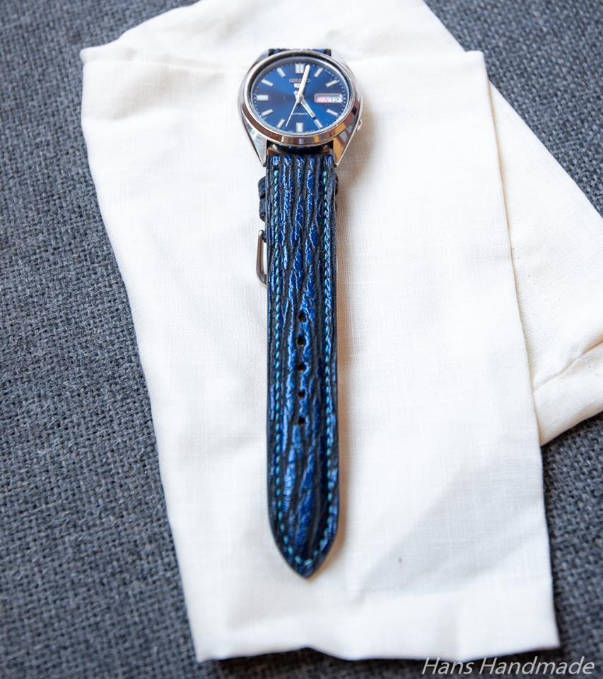 Dây da đồng hồ handmade da cá mập