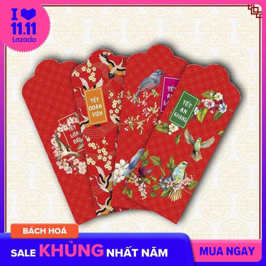 Combo 200 Bao Lì Xì Tết Canh Tý 2020, Giao Đủ Mẫu, mẫu tết lứa đôi (tặng kèm túi bóng) - bì lì xì