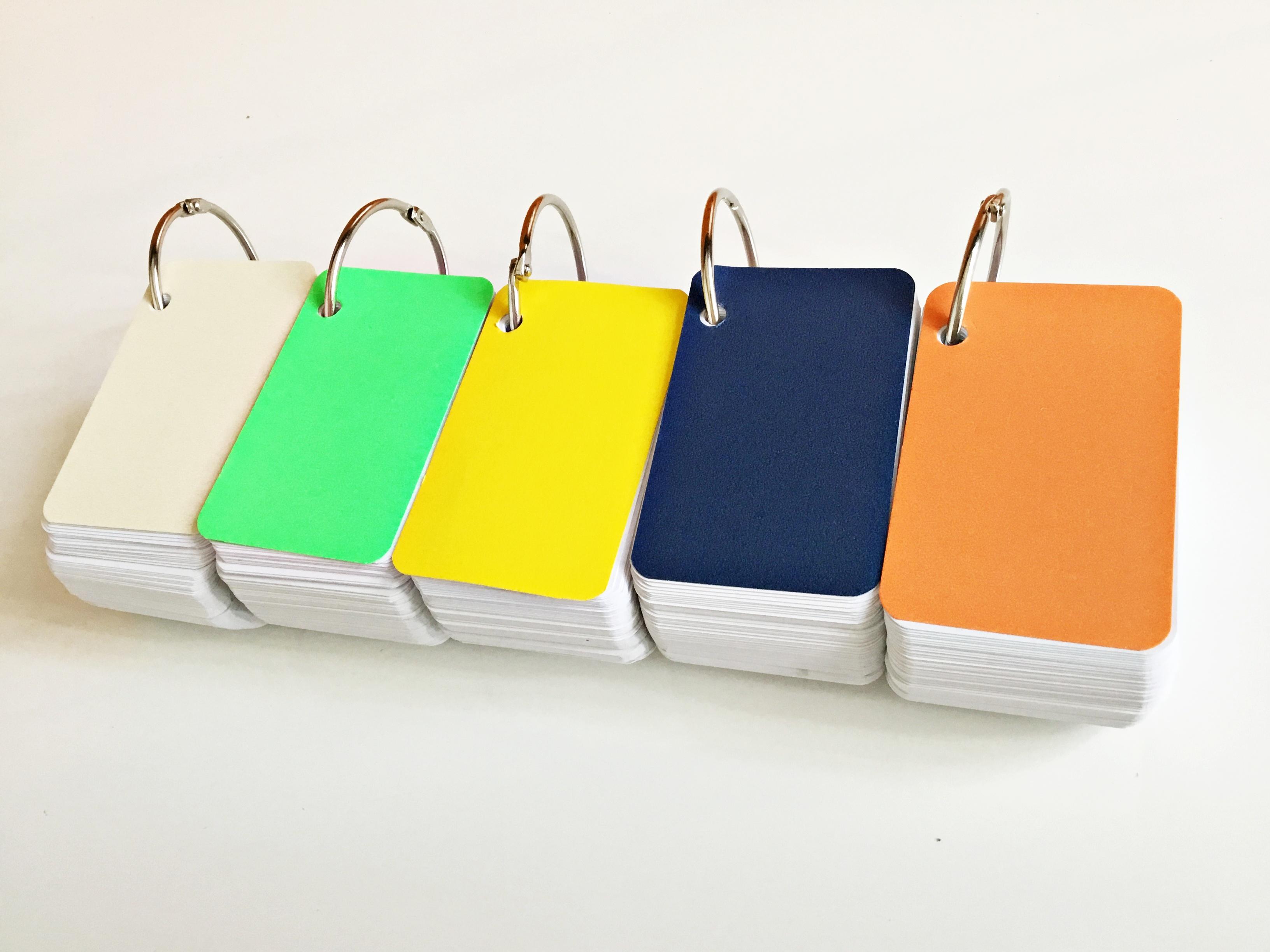 [HCM]500 Thẻ Flashcard trắng siêu dày -bo góc- kèm khoen tặng bìa cứng 3D - học tiếng anh nhật hàn trung