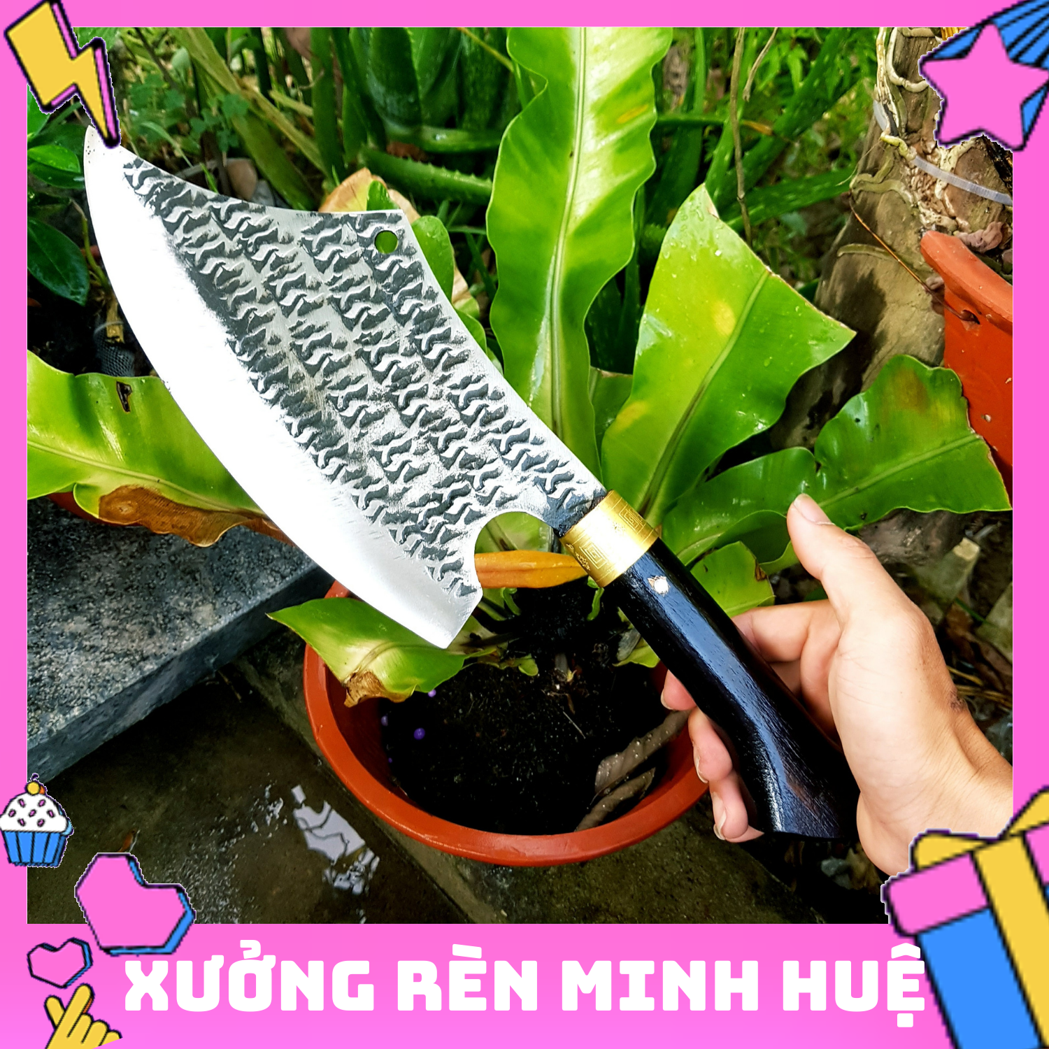Dao chặt gà vịt đa năng làng nghề rèn đa sỹ