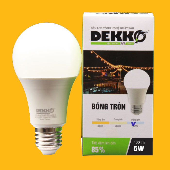 Bóng đèn led tròn 5W, 7W, 9W, 12W thương hiệu DEKKO