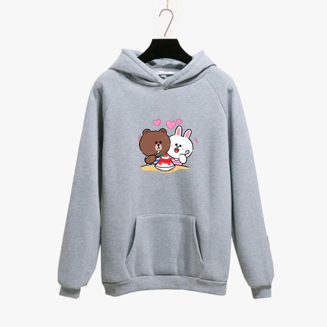 Áo Khoác Hoodies Cổ Trồng, Chất Nỉ Dày Dặn, In Họa Tiết Dễ Thương Nam Nữ Mặc Đẹp AKN0036M-TRANG