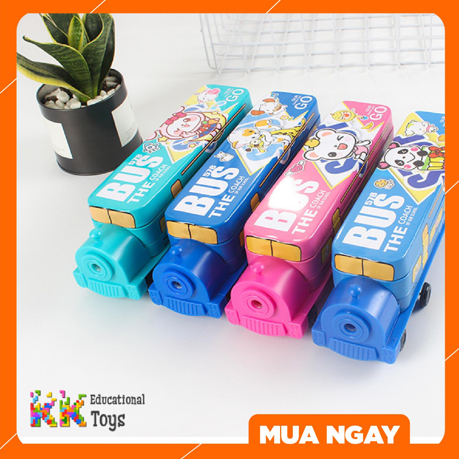 Đồ dùng học sinh: Hộp bút xe buýt 2 tầng - School bus - quà tặng cho con - KKstore