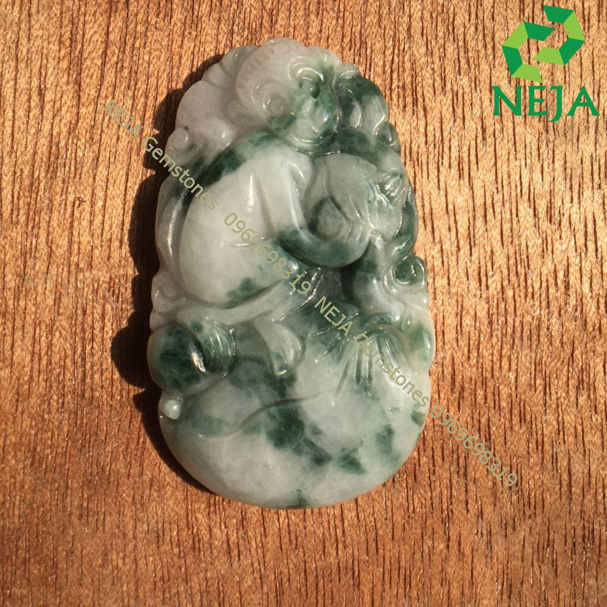 Ngọc Bội 12 con giáp đá cẩm thạch tuổi Thân - NEJA Gemstones