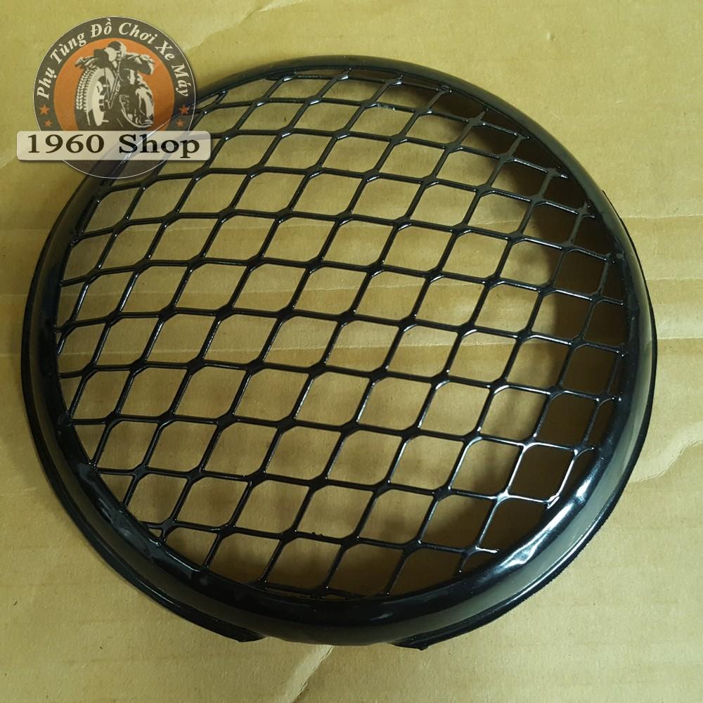 Lưới đèn pha lắp trong lưới đan mắt cáo sắt sơn tĩnh điện siêu bền, chống va đập, phù hợp cho đèn pha cỡ đèn 15-17cm, cỡ kính 13cm độ Cafe Racer Tracker GD110 SU GN125 Win CD 67 Dream CUB và các loại xe máy